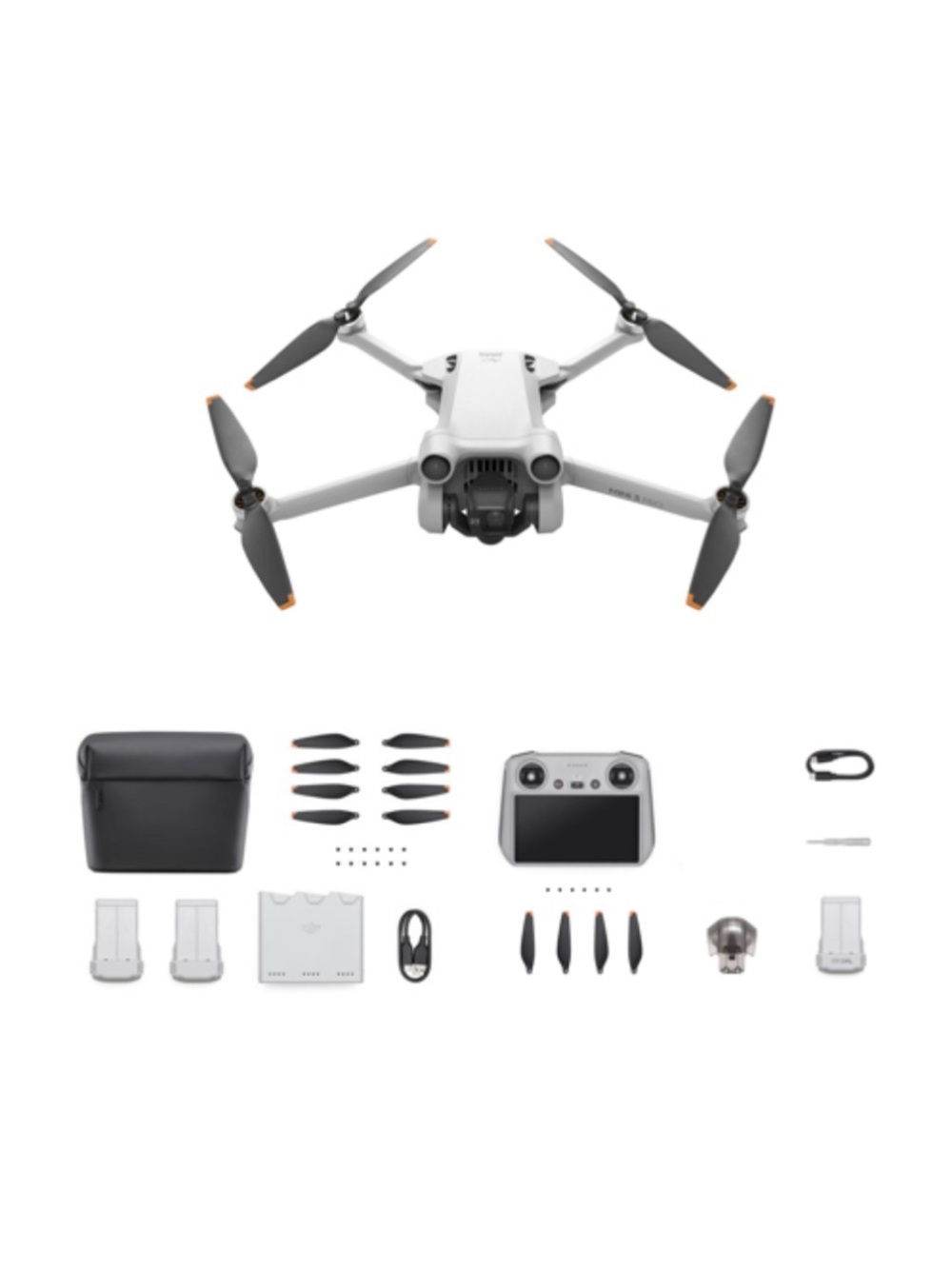 DJI Mini 3 Pro Drone - Compact White Drone with Controller and Accessories